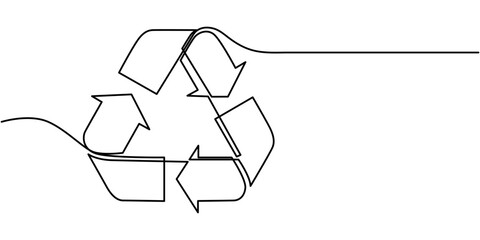 Recycling Ideas Continuous Line Editable Icon, single line drawing of recycle symbol, Continuous Line Drawing of Recycling Icon. Hand Drawn Symbol Vector Illustration, recycle sign one line continuous