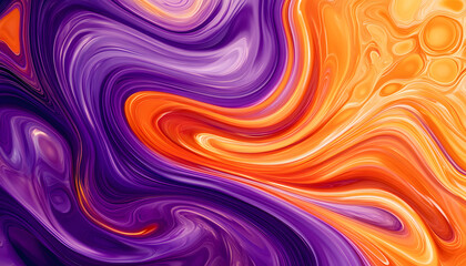 Obraz premium Abstract bright swirls of purple and orange colored, illustration.