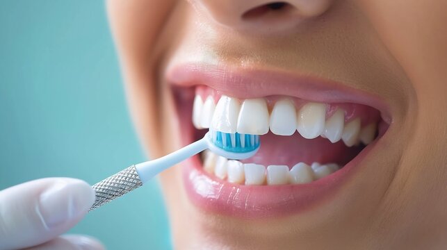 Dentist explaining the importance of oral hygiene providing tips and techniques for effective brushing and flossing