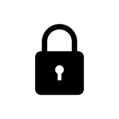loked icon, vector flat black lock simple illustration for web and app..eps