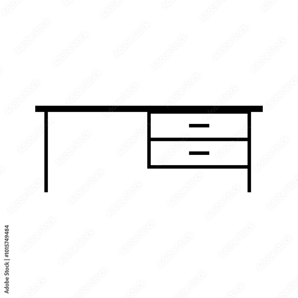 Poster office table icon, office desk vector trendy style illustration for web and app..eps