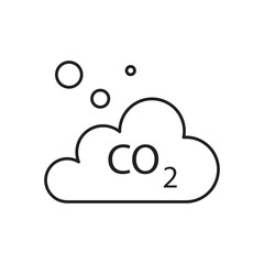 CO2 cloud icon, vector flat black simple linear illustration for web and app..eps
