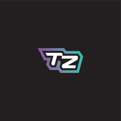 dynamic and bold concept TZ gaming monogram logo letter modern esport