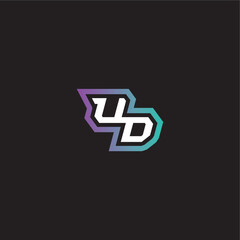 dynamic and bold concept UD gaming monogram logo letter modern esport