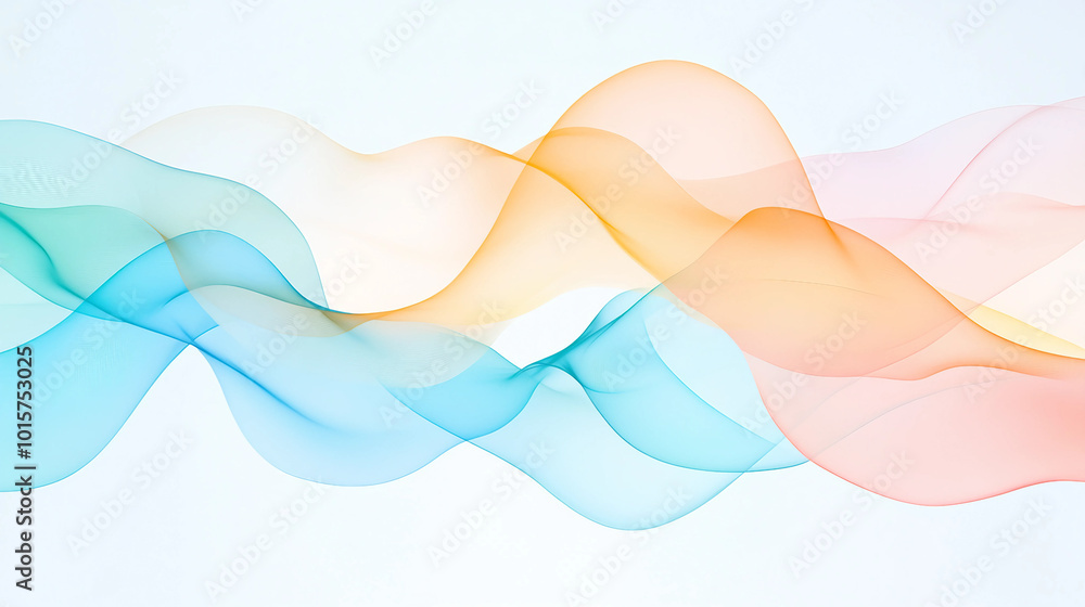 Aufkleber colorful waves of flowing fabric creating a soft and elegant abstract background