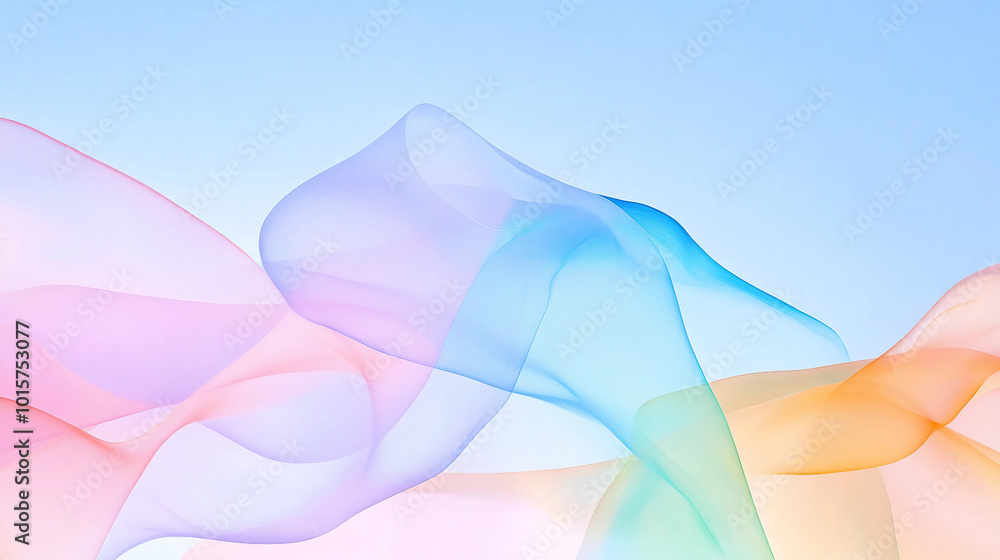 Aufkleber colorful waves of flowing fabric creating a soft and elegant abstract background