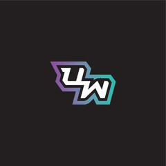 dynamic and bold concept UW gaming monogram logo letter modern esport