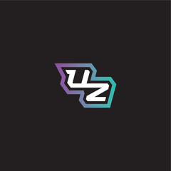dynamic and bold concept UZ gaming monogram logo letter modern esport
