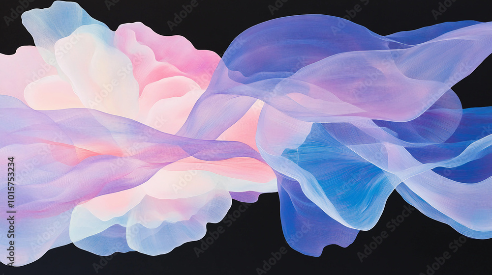 Aufkleber colorful waves of flowing fabric creating a soft and elegant abstract background