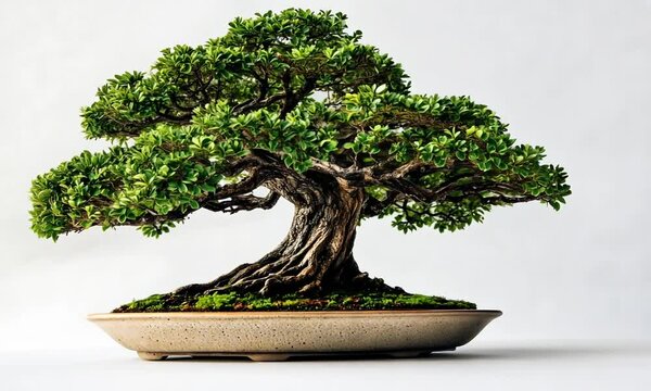 bonsai tree isolated on white background