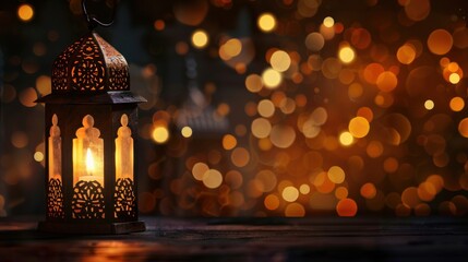 Ornate Lantern with Warm Lights