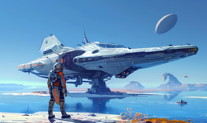 Obraz premium Sci-fi spaceship