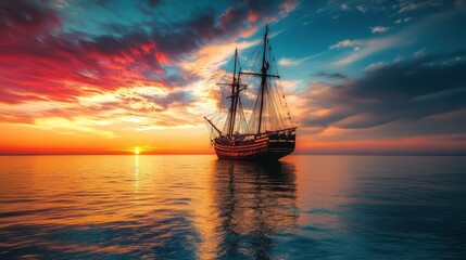Obraz premium Sailing into Sunset