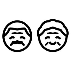 grandmother and grandfather icon