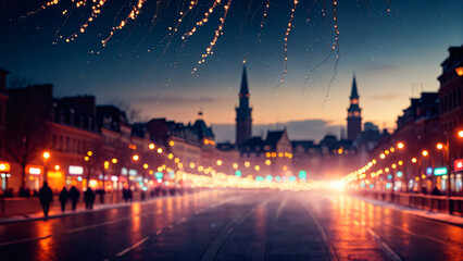 Obraz premium Cityscape of the night celebration