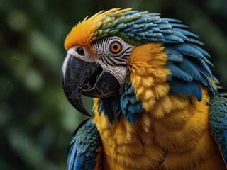 Fototapeta premium Close Up Portrait of a Vibrant Macaw