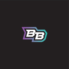 gaming monogram logo dynamic and bold concept BB modern esport letter