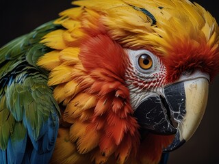 Close Up Portrait of a Vibrant Macaw