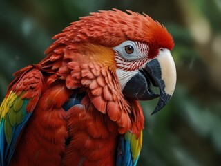 Close Up Portrait of a Vibrant Macaw