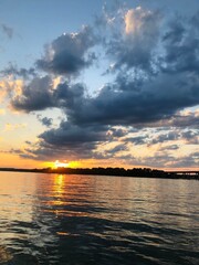 sunset over the lake