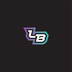 gaming monogram logo dynamic and bold concept LB modern esport letter