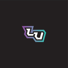 gaming monogram logo dynamic and bold concept LV modern esport letter