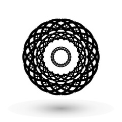 decorative circle design decoration black and white abstract border pattern vector illustration