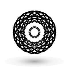 decorative circle design decoration black and white abstract border pattern