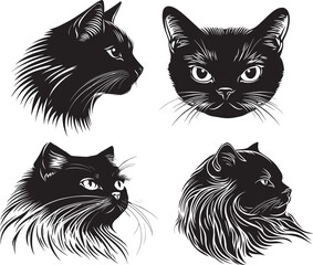 Exotic Shorthair cat head silhouette