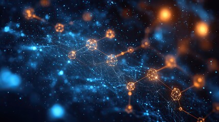 Obraz premium A blue background featuring a medical technology science theme, providing space for further content.