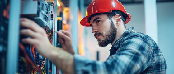 IT technician installing and configuring hardware systems in a corporate office.
