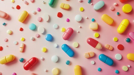 Pills. Pharmacy. Medical background