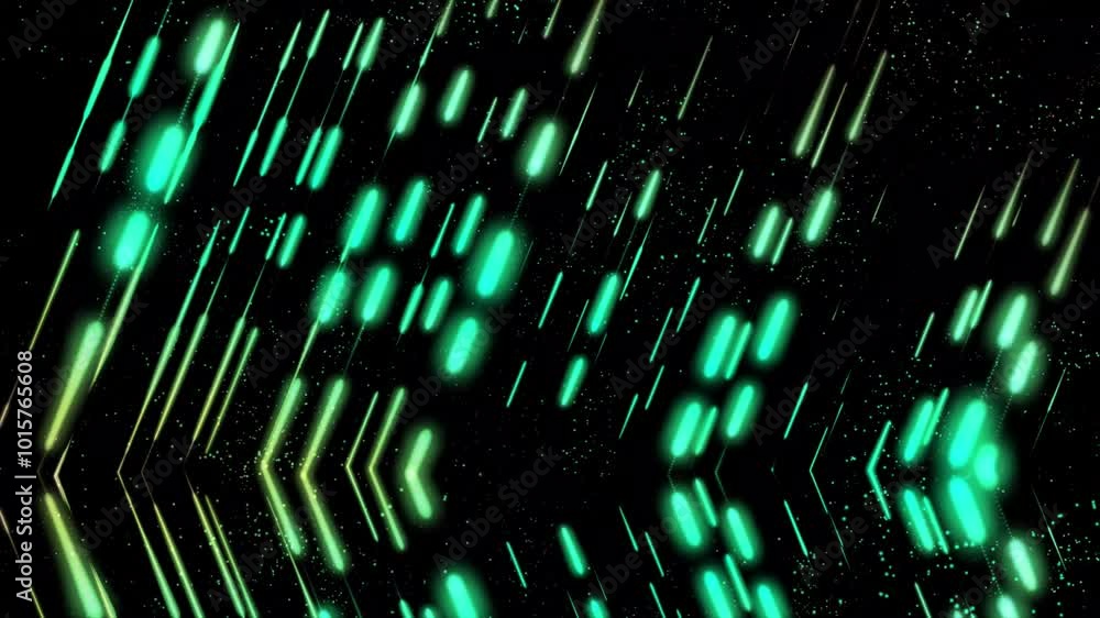 Poster abstract motion graphics animated line background. multicolored christmas abstract particles dot spa