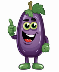 Fototapeta premium Cartoon Eggplant