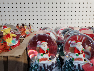 Close up Christmas snowballs souvenirs