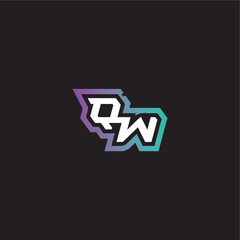 gaming monogram logo dynamic and bold concept QW modern esport letter