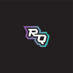 gaming monogram logo dynamic and bold concept RQ modern esport letter