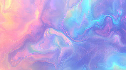 Obraz premium Abstract Swirling Liquid Digital Painting in Soft Pastel Colors of Blue, Pink, and Yellow, Creating a Dreamy and Ethereal Background