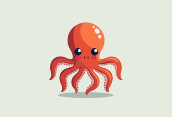 Fototapeta premium Adorable Minimalist Squid and Octopus Logo Design for Unique Branding Solutions 