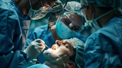 Dentist performing a root canal with careful attention to detail