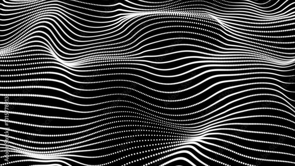 Poster abstract white dot line with a dynamic wave. abstract digital particle and dot wave light abstract b