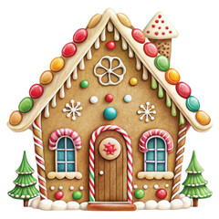 Christmas Whimsical Gingerbread House Clipart for Instant Download - Perfect for Sublimation Designs and Holiday Crafts