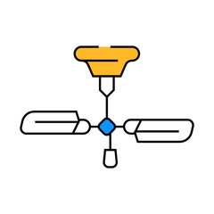 ceiling elegant fan line icon vector. ceiling elegant fan sign. isolated symbol illustration