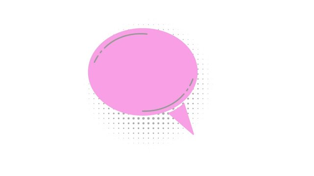 animated video, multi color speech bubbles  on white screen, for communication and social media, customer feedback concept, 4K Video motion graphic