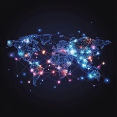 Obraz premium Elegant Global Business Network: A Moderate Vector Design