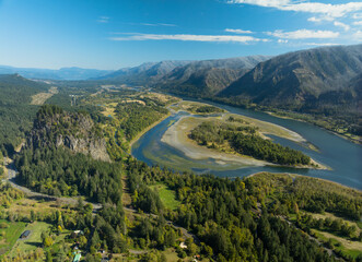 A beautiful mountain range with a river running through it