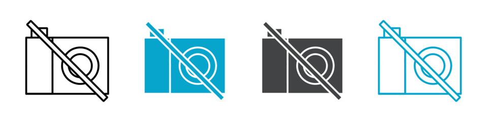 no photo icon vector line design