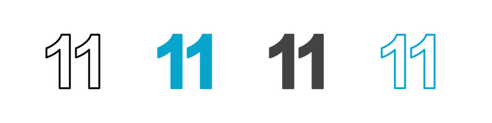 number 11 icon vector line design