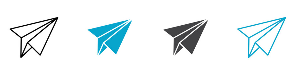 paper plane icon vector line design