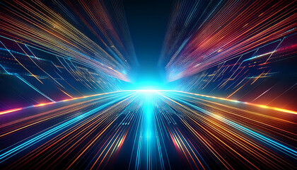futuristic technology lines background with light effect